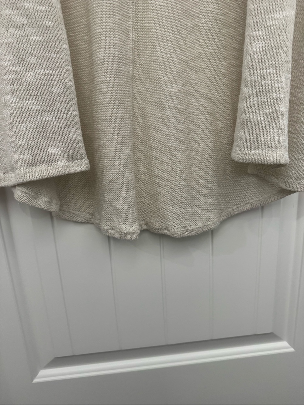 Mudd Short Sleeve Open-Front Cardigan in Light Cream - Picture 4 of 4